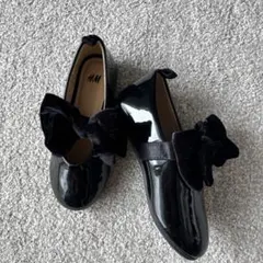H&M キッズ エナメル フォーマルシューズ ブラック 18.5cm