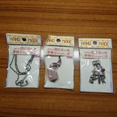 手作りアクセサリーキット3点セット 天然石・天使十字架・チェーン50cm