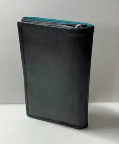 [耐久性、防水性]X-PAC三つ折り財布　ブラックヘザー　グレーターコイズブルー