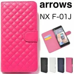arrows NX F-01J キルティング 手帳型ケース
