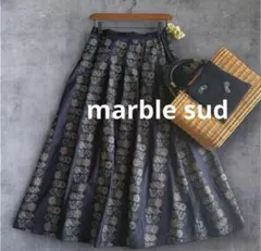 ꕤ新品＊ marble sud flower刺繍　タックスカートのサムネイル