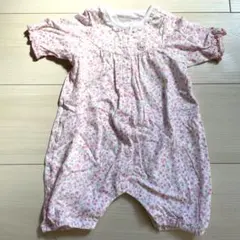 ミキハウス 花柄 ロンパース 50-60