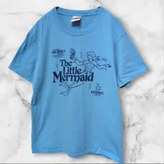 ポートカンパニー プリント Tシャツ 丸首半袖 M 水色 コットン カジュアル