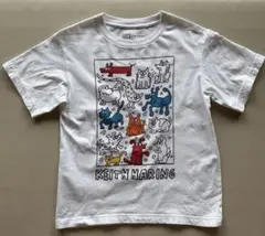 UNIQLO キースヘリング　キッズ白Tシャツ　サイズ130のサムネイル