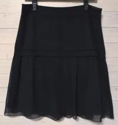 ★【最終値下げ】インディヴィ INDIVI ブラック シフォン スカート LL
