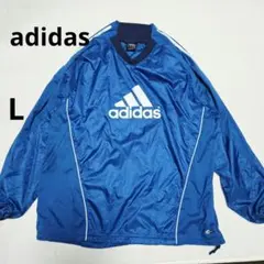 adidasアディダス ナイロンプルオーバー ブルーLサイズのサムネイル