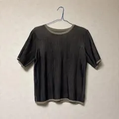 SELECT MOCA バイカラープレーティングリブニット