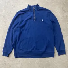 NAUTICA ノーティカ 裏起毛 ハーフジップ トレーナー 2XL ブルー