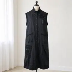 ROBERTA GANDOLFI ロングベスト ジレ 花モチーフ 黒 立体装飾のサムネイル