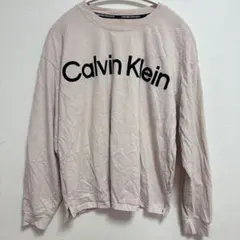 美品！カルバンクライン 【M】ビッグロゴ クルーネック 長袖Tドロップショルダー