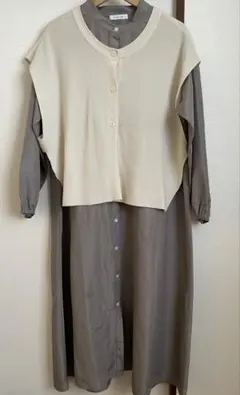 ニットカーディガン シャツ ワンピース セット　グローバルワーク