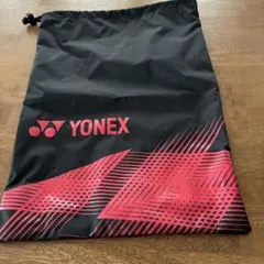 YONEX バドミントン用シューズケース巾着黒/赤
