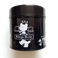 ケーニヒスクローネのクマのイラスト付き黒い円筒形缶　（フタ付き）2000年記念のサムネイル