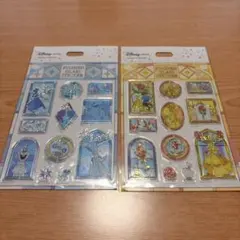 ステンドグラス風ステッカー　美女と野獣　アナと雪の女王