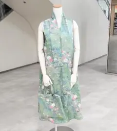 Aラインワンピースドレス・裏地あり・ストール・脇ベルト・手提付き