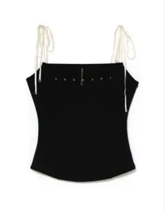 ANDMARY Luna charm ribbon camisole 黒