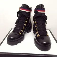 GUCCI シルヴィ ウェブライン アンクル レザー ブーツのサムネイル