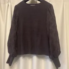 EVERY.VERY NICE CLAUP 花柄レース　ボリュームスリーブ　リブ