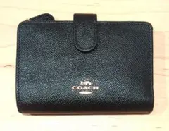 GWセール! COACH ブラックレザー 二つ折り財布