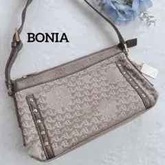 BONIAボニア　モノグラム　ハンドバッグ　ゴールド　チャーム付き　y2k