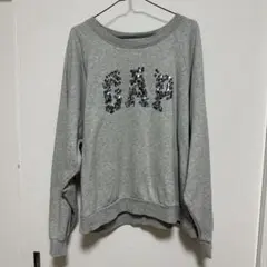 GAP 裏起毛グレー　スパンコール トレーナー XL