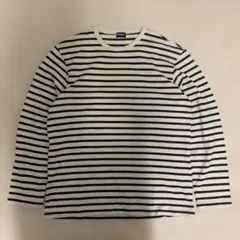 OLD UNIQLO ボーダー ロンＴ L 紺タグ ネイビー ベージュ
