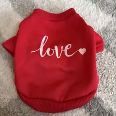 赤い犬服 loveプリントのサムネイル
