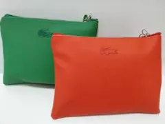 【新品未開封】LACOSTE ラコステ トラベルポーチ 緑と赤の2個セット