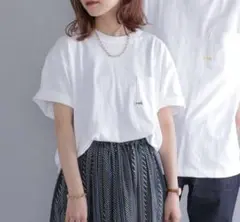 SHIPS ロゴポケットＴシャツ　ホワイト定番人気のサムネイル