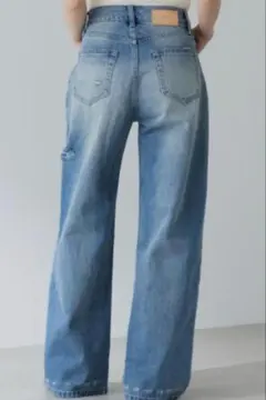 リグリーム regleam ダブルウエストデニムパンツ 白 XS - メルカリ