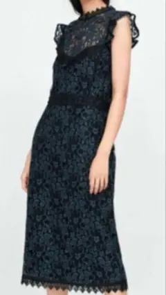 ZARA ノースリーブ　ワンピース　レース