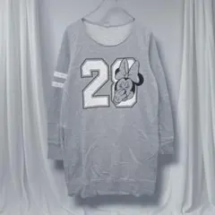 ユニクロ ディズニー ミニー スウェット チュニック L 春 長袖 グレー ロゴ