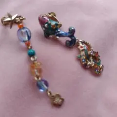 人魚と星のデザイン イヤリング