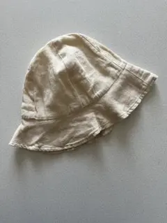 韓国子ども服　コットンリネン ベージュ チューリップバケットハット