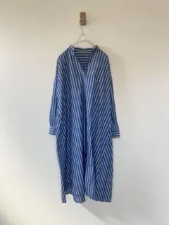 TICCAマルチストライプ リネン ロングシャツ　ワンピース TICCAマルチストライプ リネン ロングシャツ ワンピース - メルカリ