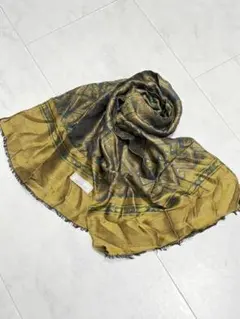 新品未使用★ミラショーン スリムストール ウール＆シルク 紺、緑、金の玉虫色