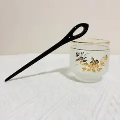 簪 かんざし 天然木製 ブラック 孔あり DIY可能 和装　ヘアアクセサリー