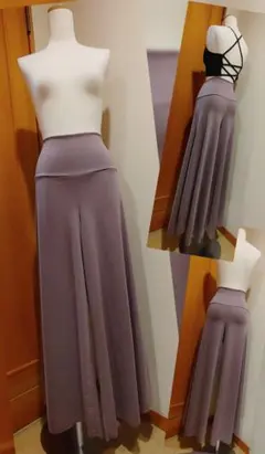 レディース/フレアパンツ・ワイド幅【ココア色・Ｌサイズ】新品