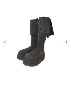 melt the lady エナメルロングカフスブーツ　サイズ40 Melt the lady / エナメルスクエアロングブーツ 37 クロ O-24-11-16