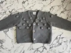 FITH グレー ポンポン付きカーディガン　1-2歳