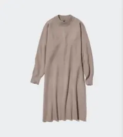 UNIQLO スフレヤーンモックネックワンピース（スムース・長袖）
