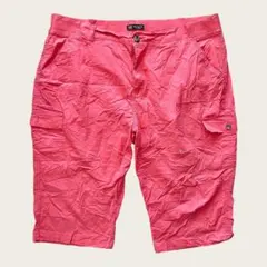 Lee レディース カーゴショーツ ピンク 22W 大きめ ワイド 夏