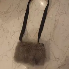 グレー ファー ショルダーバッグ
