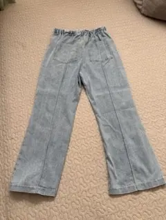 【産前・産後対応】マタニティ／ピンタックデニムフレアパンツ