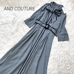 新品タグ付き　AND COUTURE 配色パイピングボウタイワンピース