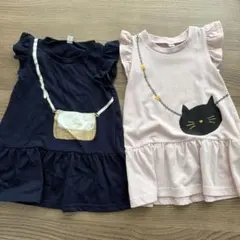 ポシェット風プリント ワンピース 2枚セットのサムネイル