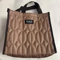 【新品未使用品】KALDI キルティングトートバッグ ブラウンのサムネイル