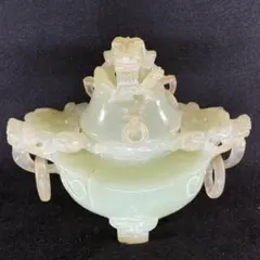 翡翠 中国 獅子彫刻 香炉 玉製 - メルカリ