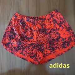 adidas カモフラージュ ショートパンツ S　オレンジ✕ブラック