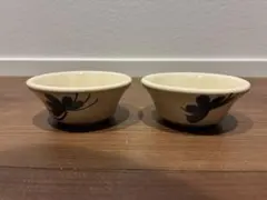 ソンべ焼き ライテウ焼き ベトナム 豆皿 花模様の陶器皿 2個セットのサムネイル